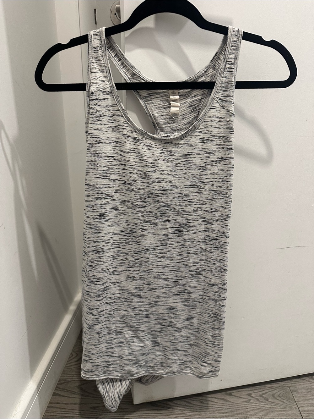 lululemon athletica Heathered Gray and White Racerback Tank